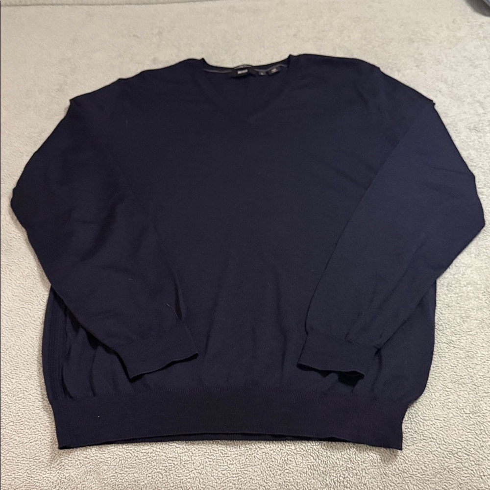 Boss Deep Blue V-Neck Sweater: PERFECT CONDITION